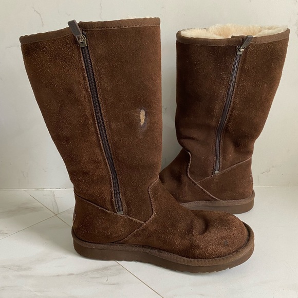 UGG Australia Cargo Suede Leather W/Sheepskin Lined Brown Boots S/N 1968 size 4 - Picture 5 of 16